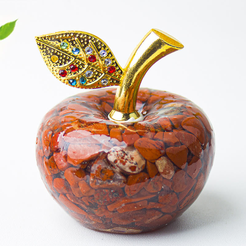 Decoración de manzana con gemas de hoja de oro epoxi de cristal Olivenorma