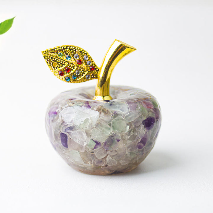 Decoración de manzana con gemas de hoja de oro epoxi de cristal Olivenorma