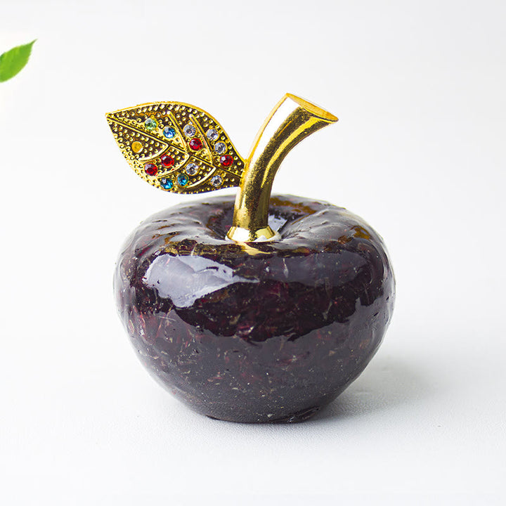 Decoración de manzana con gemas de hoja de oro epoxi de cristal Olivenorma