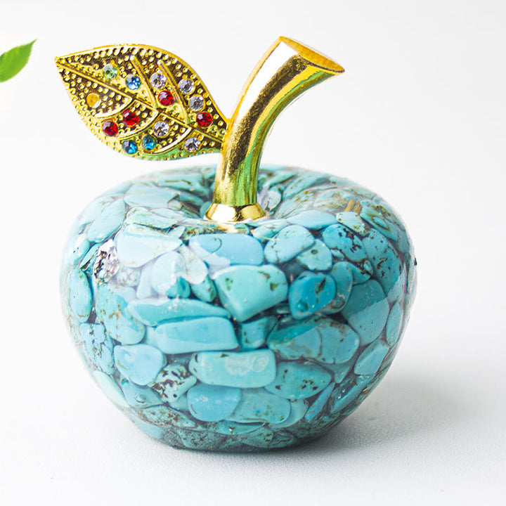 Decoración de manzana con gemas de hoja de oro epoxi de cristal Olivenorma