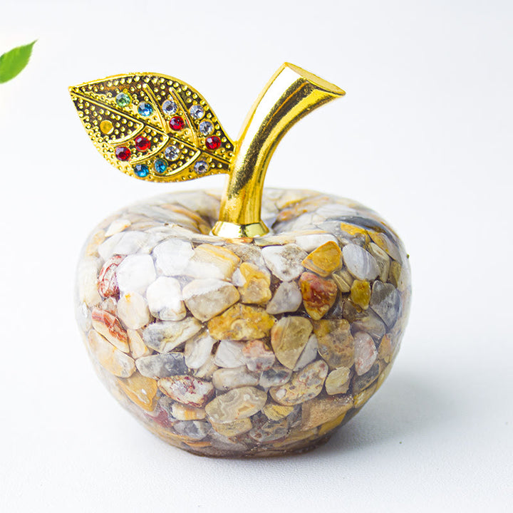 Decoración de manzana con gemas de hoja de oro epoxi de cristal Olivenorma