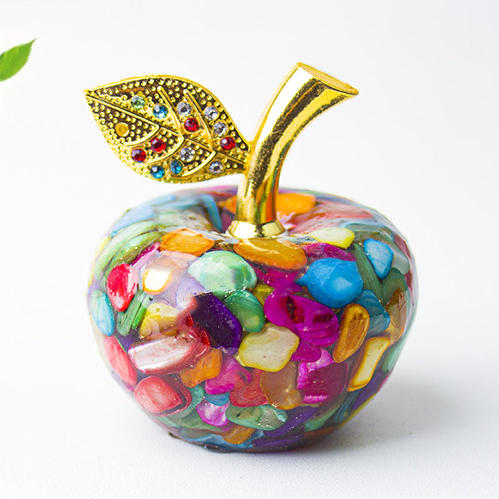 Decoración de manzana con gemas de hoja de oro epoxi de cristal Olivenorma