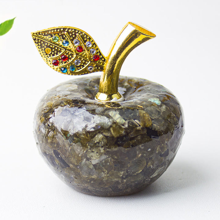 Decoración de manzana con gemas de hoja de oro epoxi de cristal Olivenorma