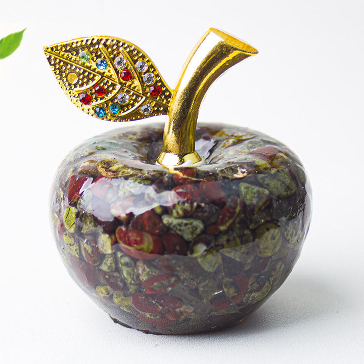Decoración de manzana con gemas de hoja de oro epoxi de cristal Olivenorma