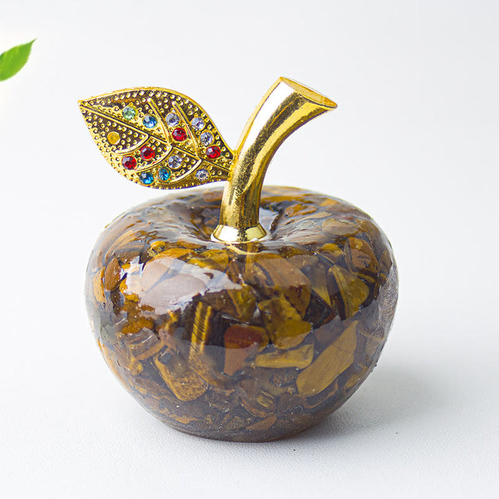 Decoración de manzana con gemas de hoja de oro epoxi de cristal Olivenorma