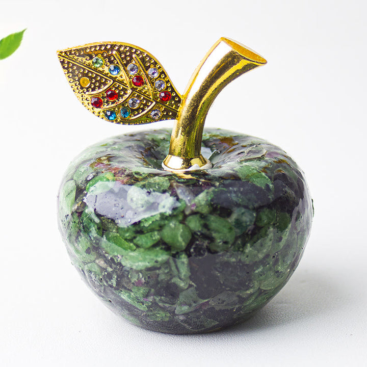 Decoración de manzana con gemas de hoja de oro epoxi de cristal Olivenorma