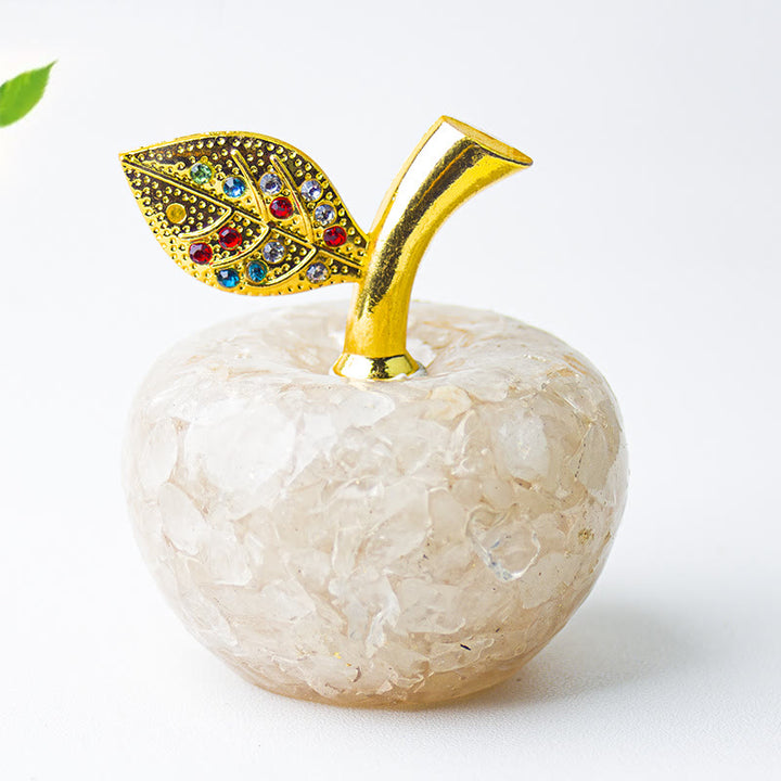 Decoración de manzana con gemas de hoja de oro epoxi de cristal Olivenorma