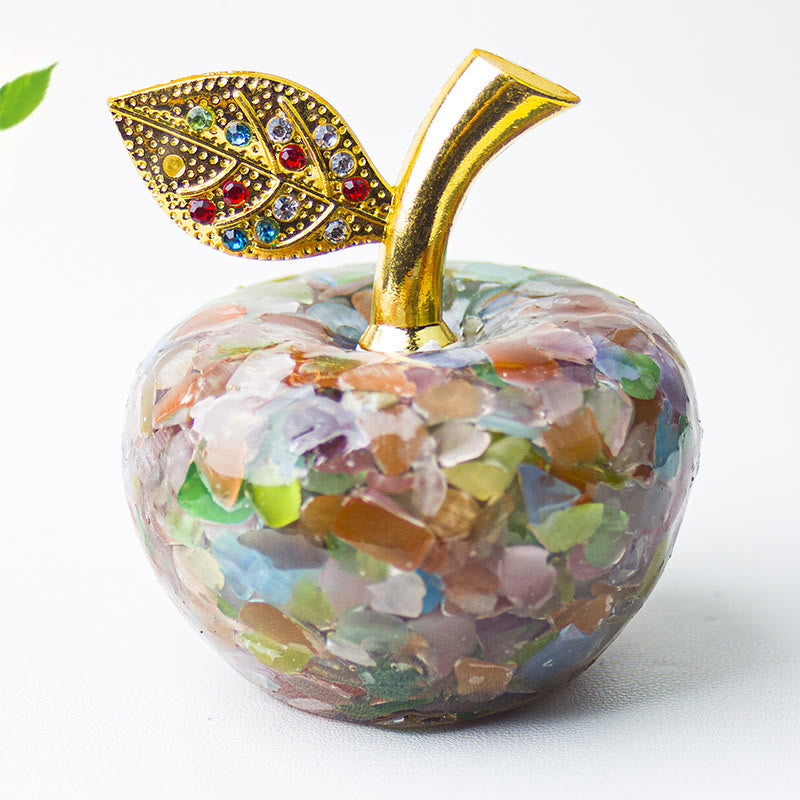 Decoración de manzana con gemas de hoja de oro epoxi de cristal Olivenorma