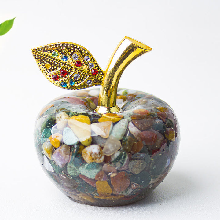 Decoración de manzana con gemas de hoja de oro epoxi de cristal Olivenorma