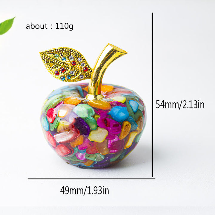 Decoración de manzana con gemas de hoja de oro epoxi de cristal Olivenorma
