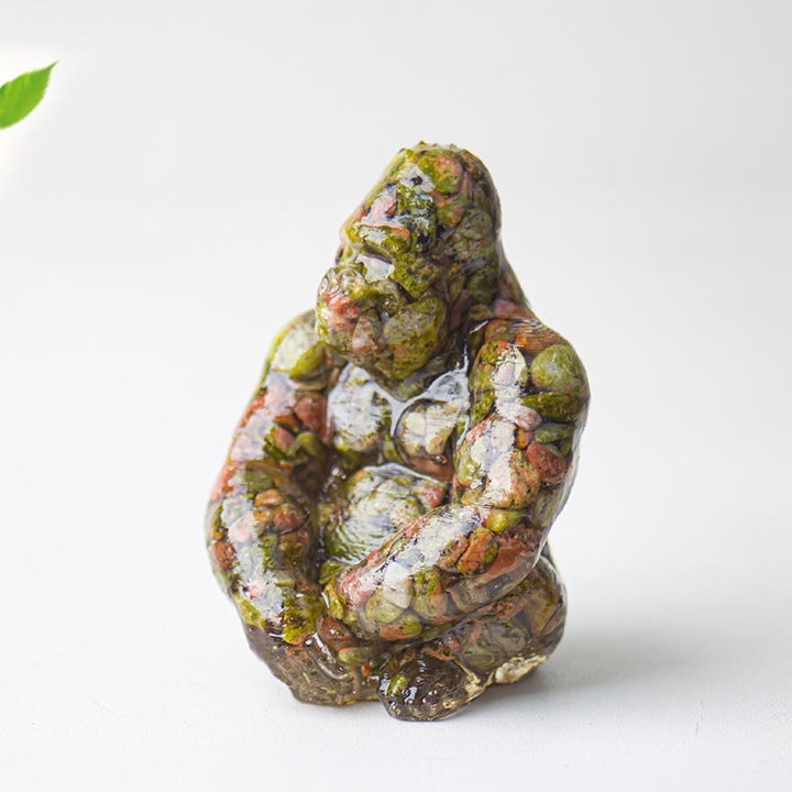 Decoración con piedras preciosas de gorila epoxi de cristal Olivenorma