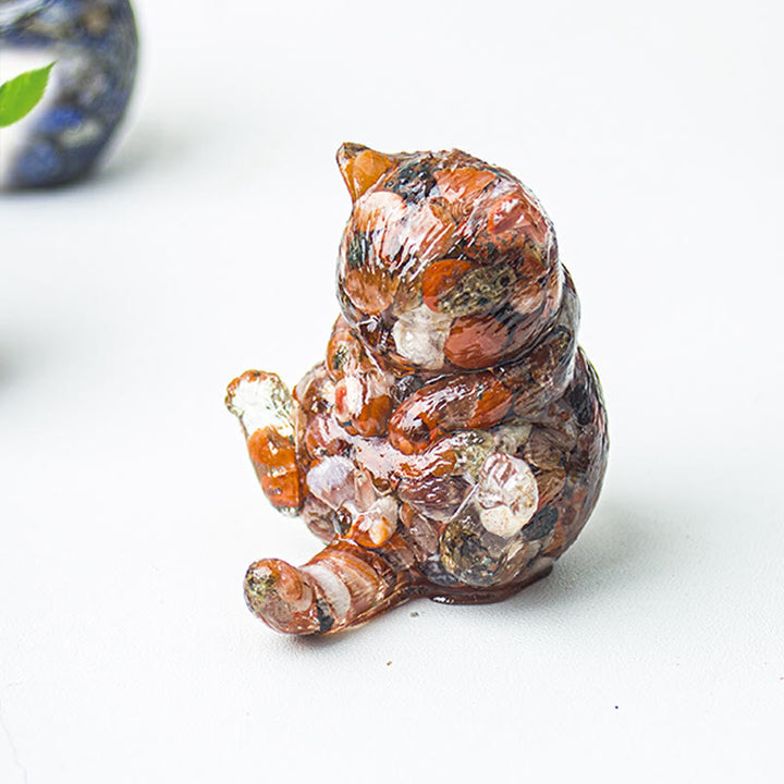 Decoración con gemas de gato en calor de cristal epoxi Olivenorma