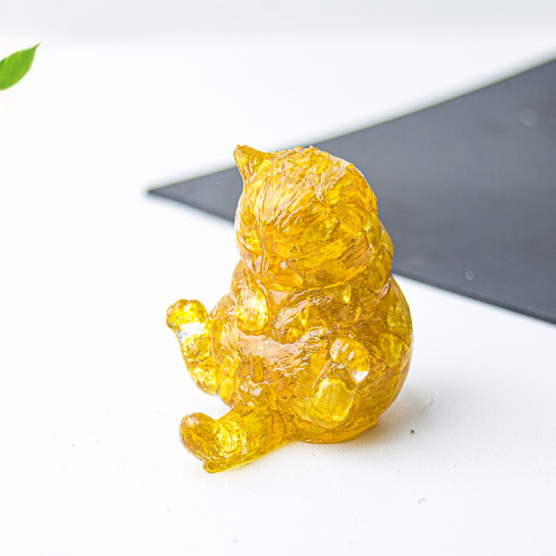 Decoración con gemas de gato en calor de cristal epoxi Olivenorma
