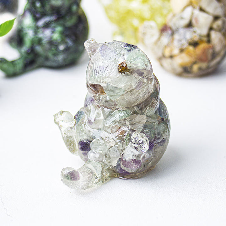 Decoración con gemas de gato en calor de cristal epoxi Olivenorma