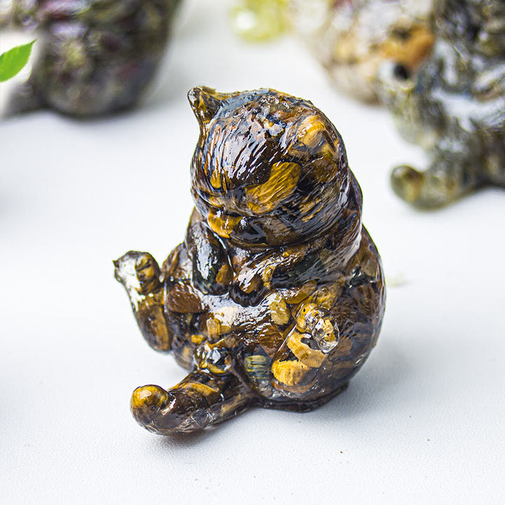 Decoración con gemas de gato en calor de cristal epoxi Olivenorma