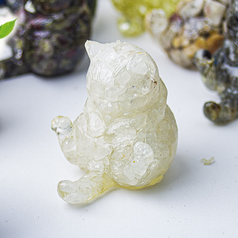 Decoración con gemas de gato en calor de cristal epoxi Olivenorma
