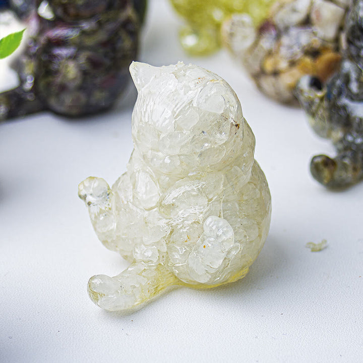 Decoración con gemas de gato en calor de cristal epoxi Olivenorma