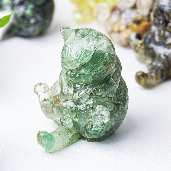 Decoración con gemas de gato en calor de cristal epoxi Olivenorma