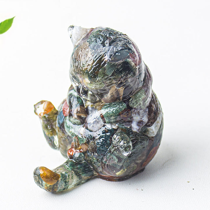 Decoración con gemas de gato en calor de cristal epoxi Olivenorma