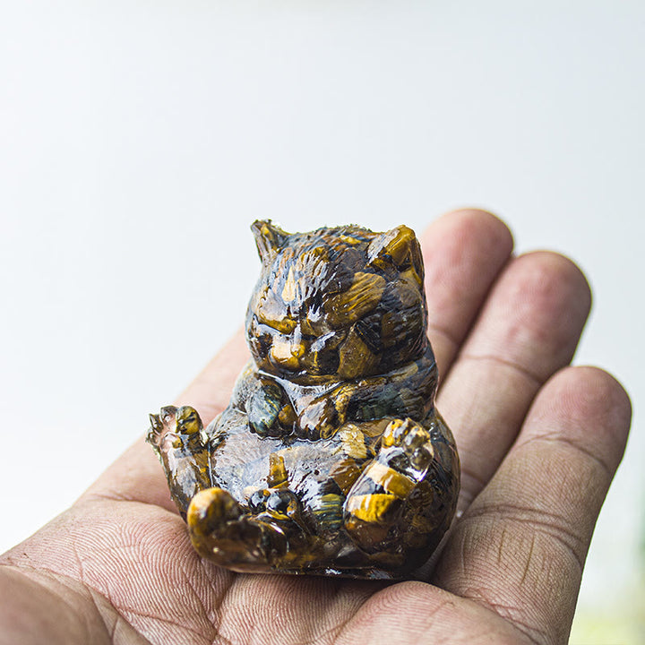 Decoración con gemas de gato en calor de cristal epoxi Olivenorma
