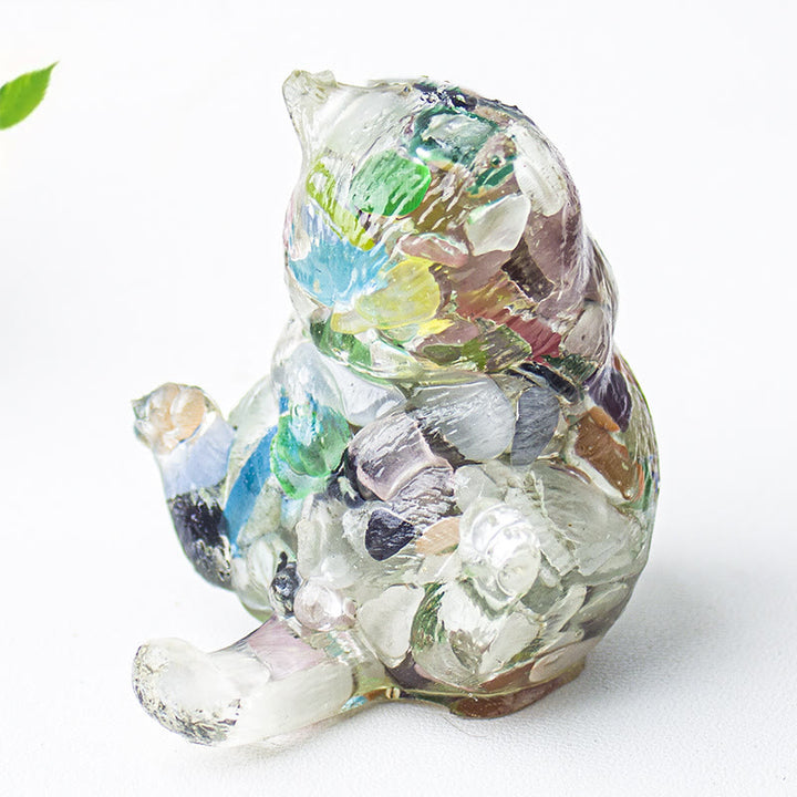 Decoración con gemas de gato en calor de cristal epoxi Olivenorma