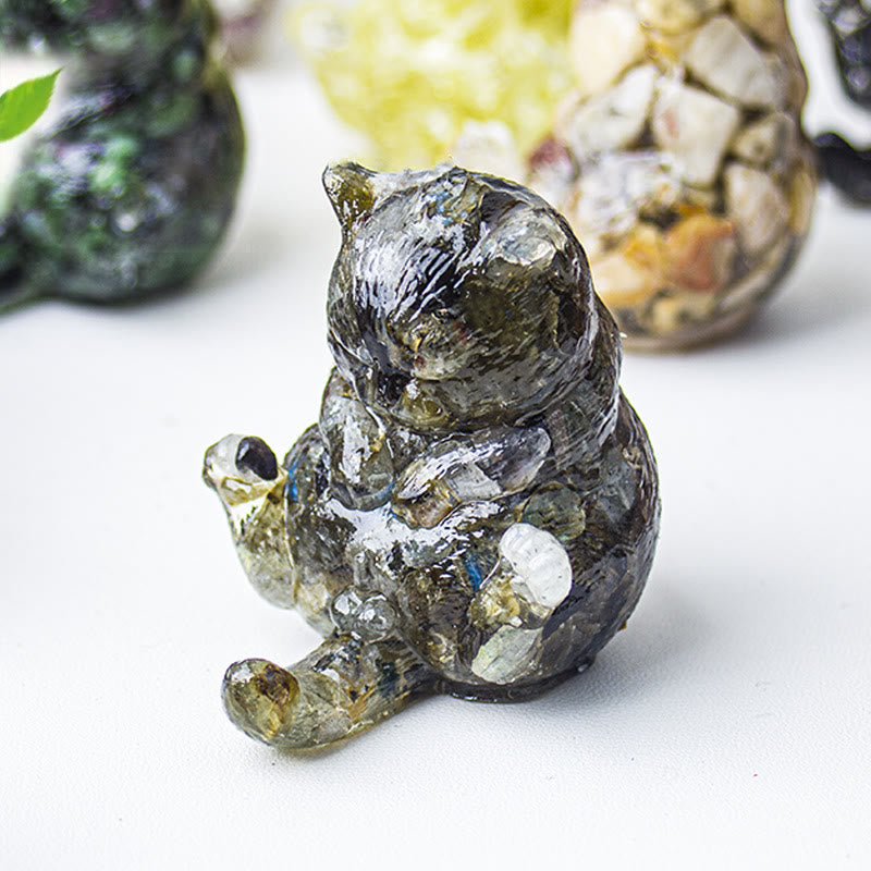 Decoración con gemas de gato en calor de cristal epoxi Olivenorma