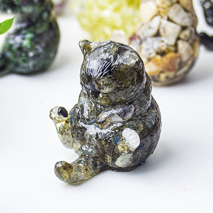 Decoración con gemas de gato en calor de cristal epoxi Olivenorma