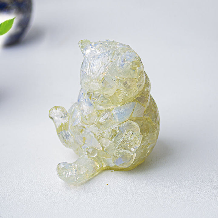 Decoración con gemas de gato en calor de cristal epoxi Olivenorma