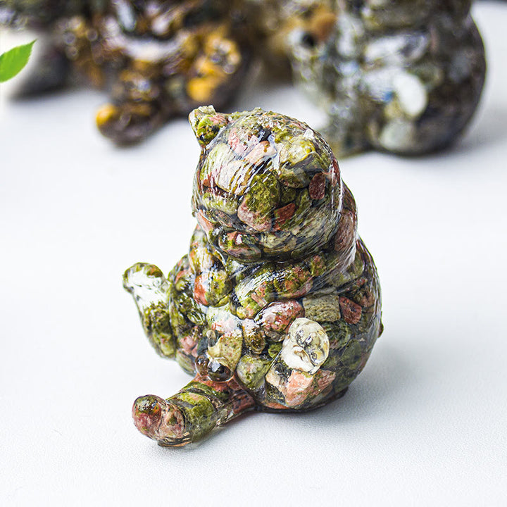 Decoración con gemas de gato en calor de cristal epoxi Olivenorma