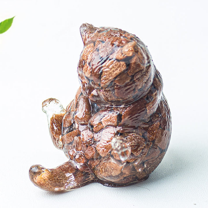 Decoración con gemas de gato en calor de cristal epoxi Olivenorma