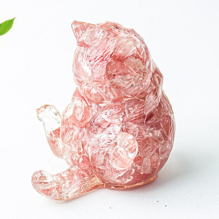 Decoración con gemas de gato en calor de cristal epoxi Olivenorma