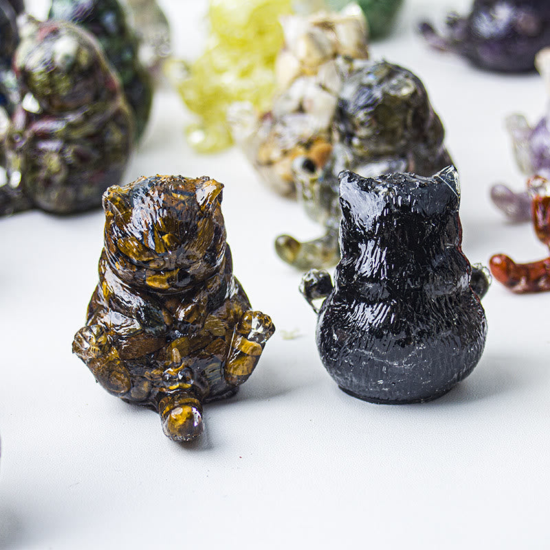 Decoración con gemas de gato en calor de cristal epoxi Olivenorma