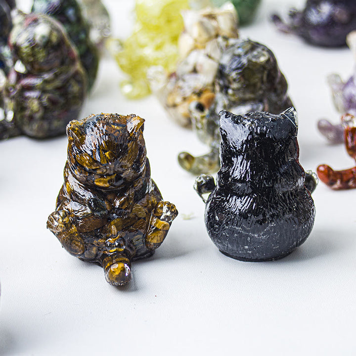 Decoración con gemas de gato en calor de cristal epoxi Olivenorma