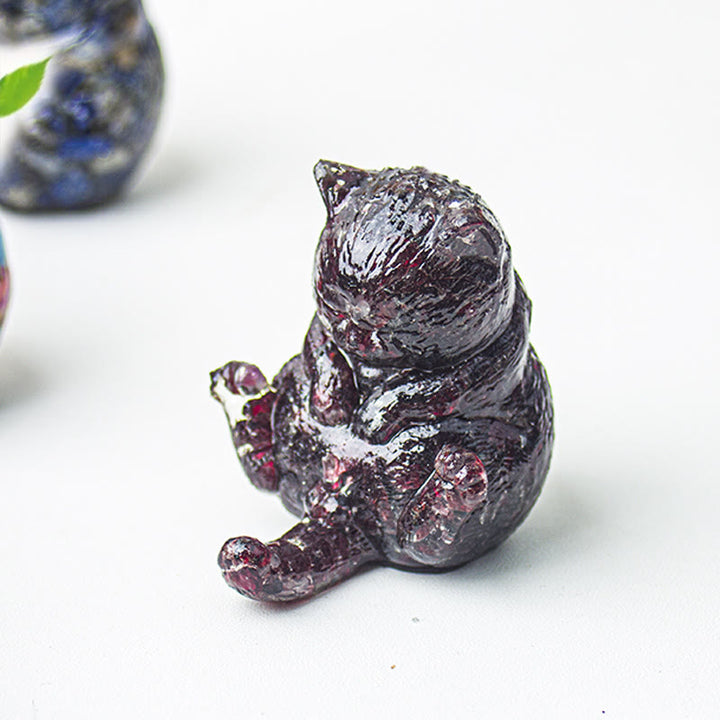 Decoración con gemas de gato en calor de cristal epoxi Olivenorma