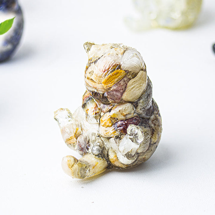 Decoración con gemas de gato en calor de cristal epoxi Olivenorma