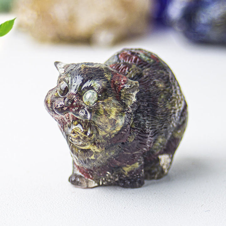 Decoración con piedras preciosas de cristal epoxi de Olivenorma : Gatos luchadores