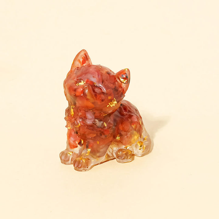 Decoración con gemas de gatito adorable de cristal epoxi Olivenorma