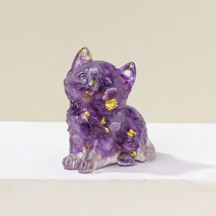 Decoración con gemas de gatito adorable de cristal epoxi Olivenorma