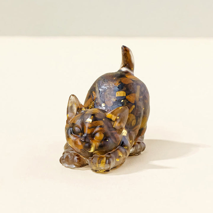 Decoración con gemas de gatito adorable de cristal epoxi Olivenorma