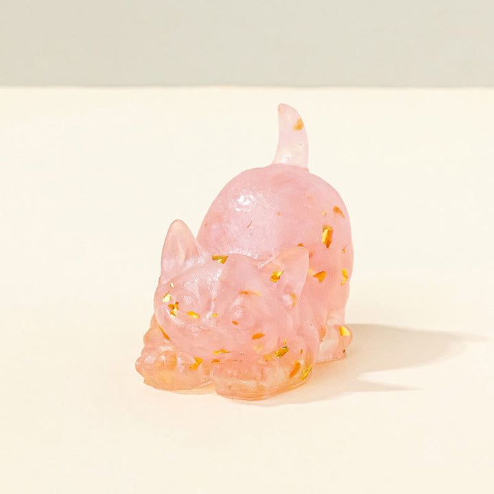 Decoración con gemas de gatito adorable de cristal epoxi Olivenorma