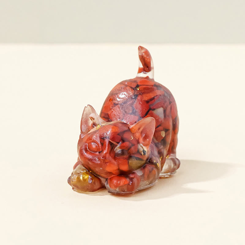 Decoración con gemas de gatito adorable de cristal epoxi Olivenorma