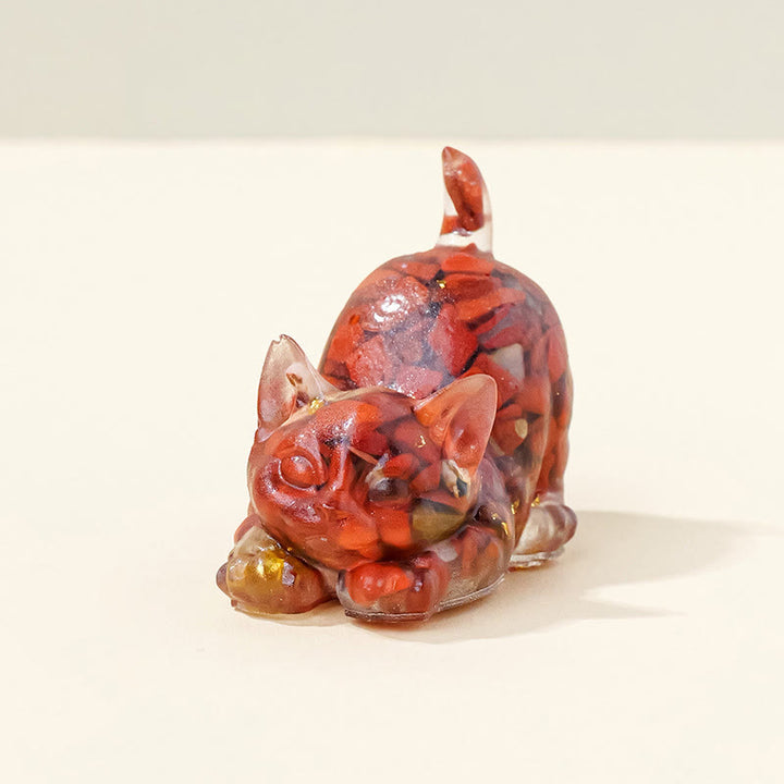 Decoración con gemas de gatito adorable de cristal epoxi Olivenorma