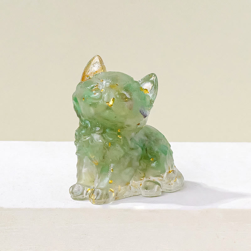 Decoración con gemas de gatito adorable de cristal epoxi Olivenorma