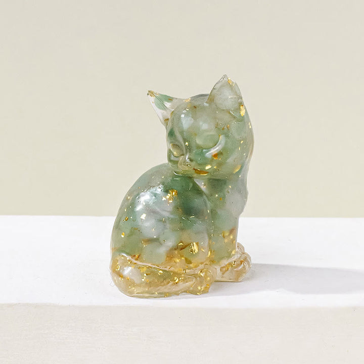 Decoración con gemas de gatito adorable de cristal epoxi Olivenorma