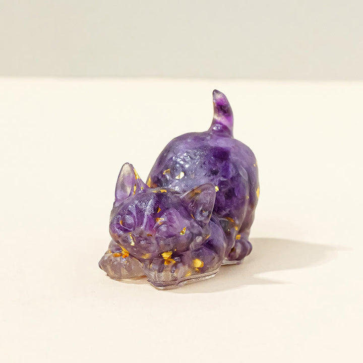 Decoración con gemas de gatito adorable de cristal epoxi Olivenorma