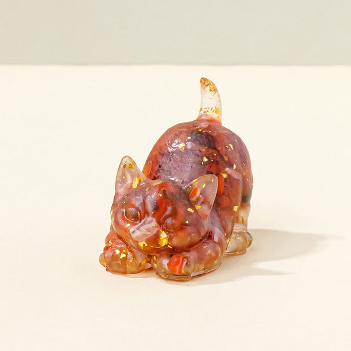 Decoración con gemas de gatito adorable de cristal epoxi Olivenorma