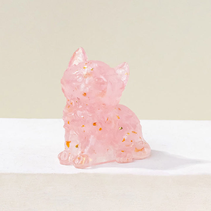 Decoración con gemas de gatito adorable de cristal epoxi Olivenorma