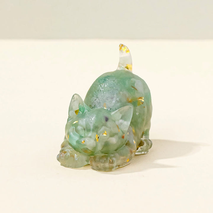 Decoración con gemas de gatito adorable de cristal epoxi Olivenorma