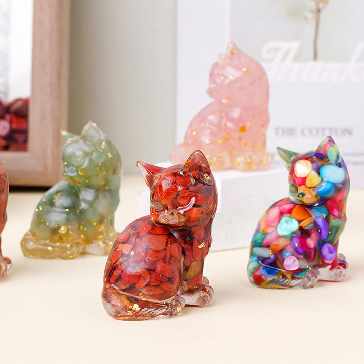Decoración con gemas de gatito adorable de cristal epoxi Olivenorma