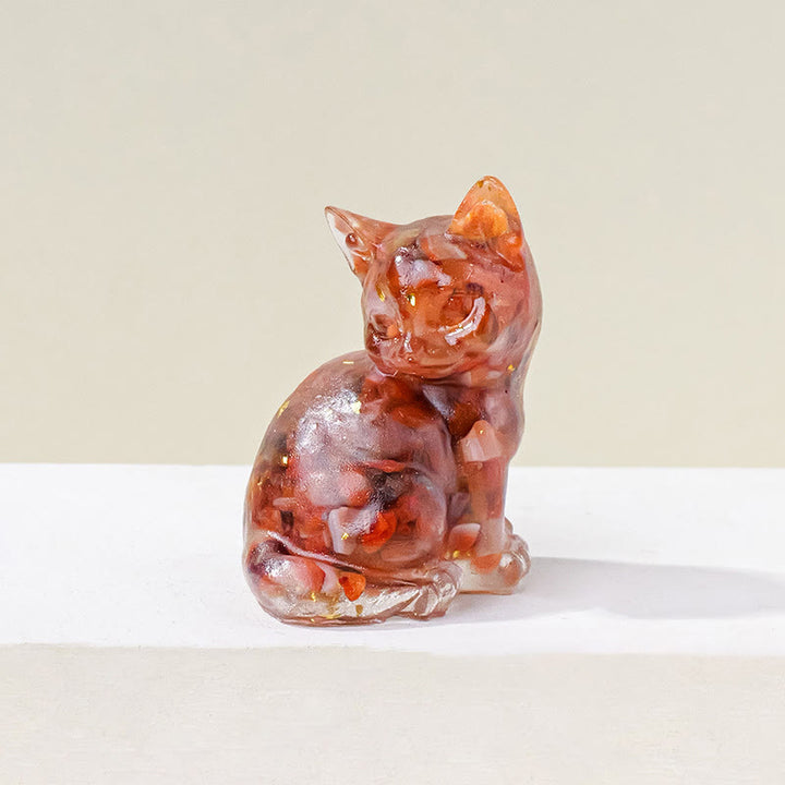 Decoración con gemas de gatito adorable de cristal epoxi Olivenorma
